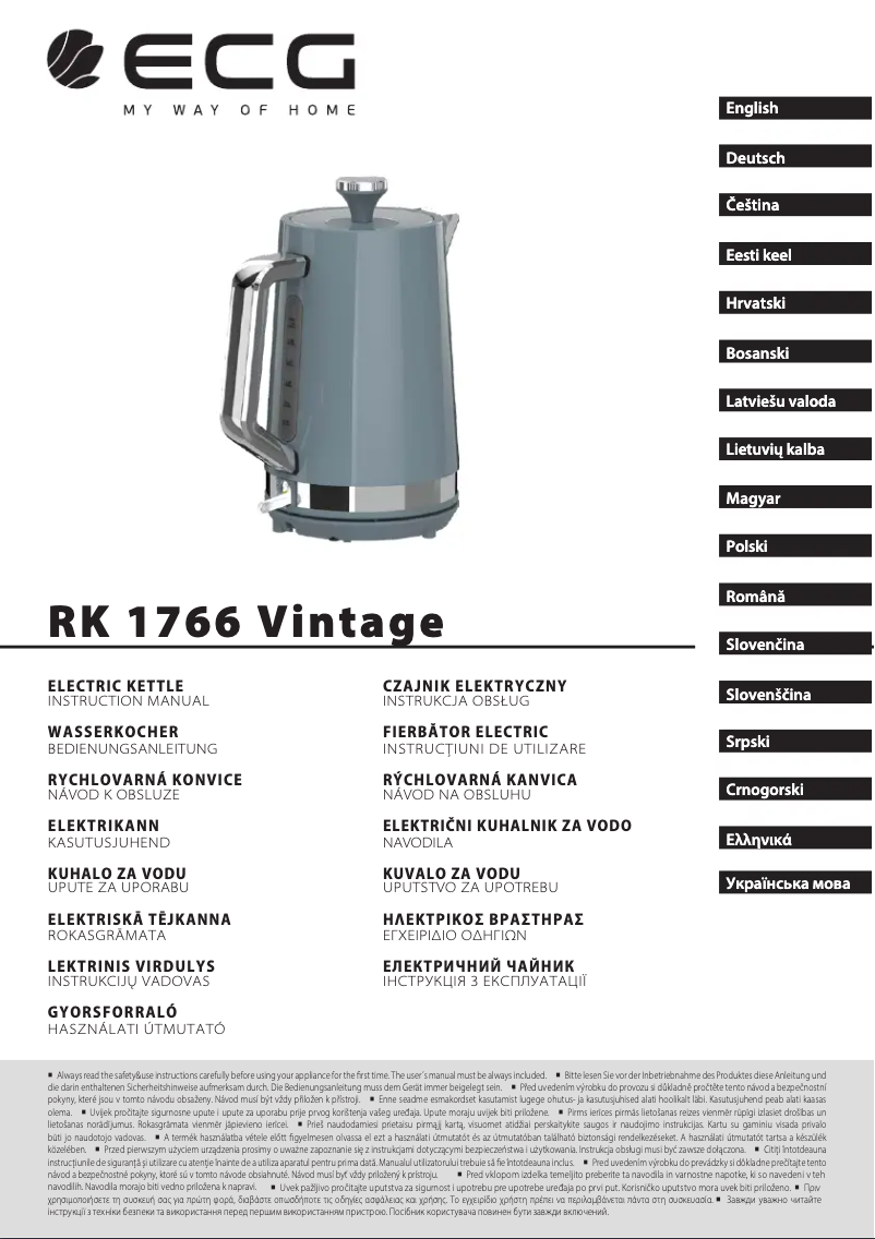 Image de la première page du manuel de l'appareil RK 1766