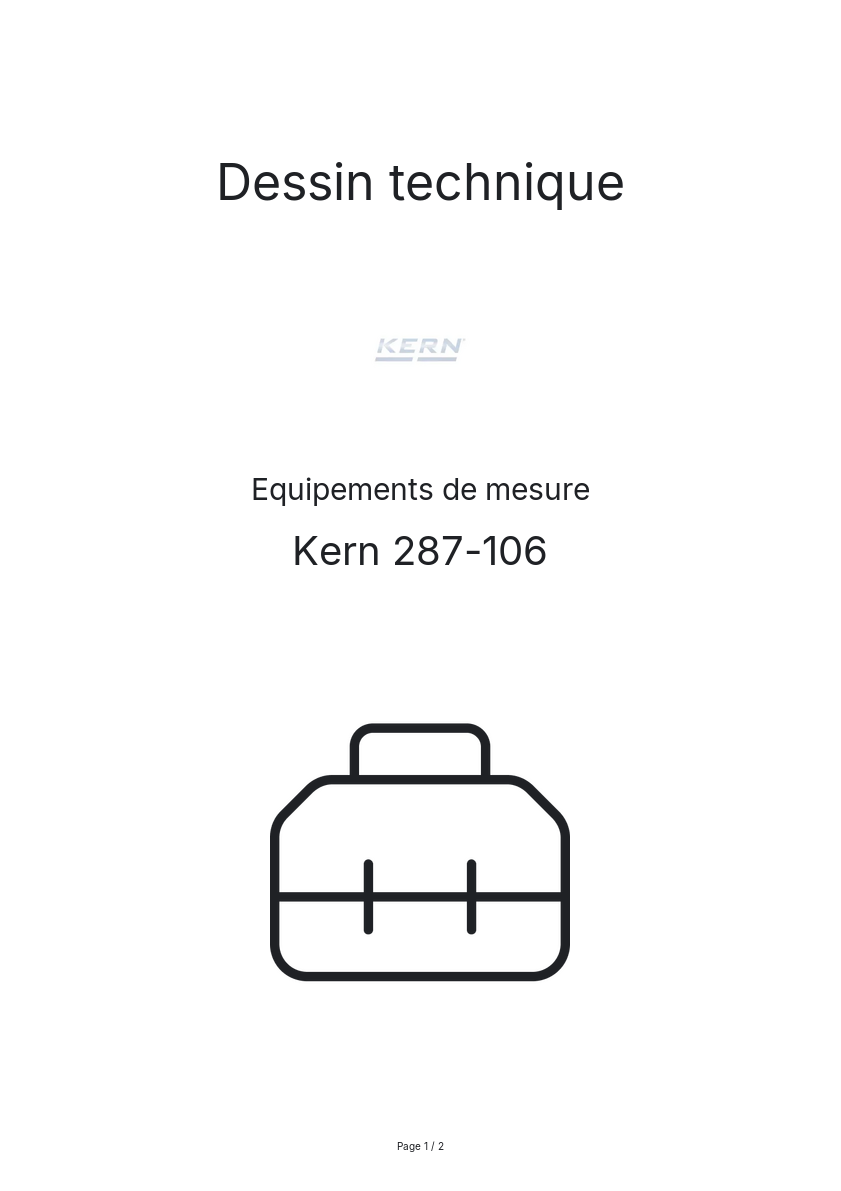 Page n°1 - Dessin technique Kern 287-106