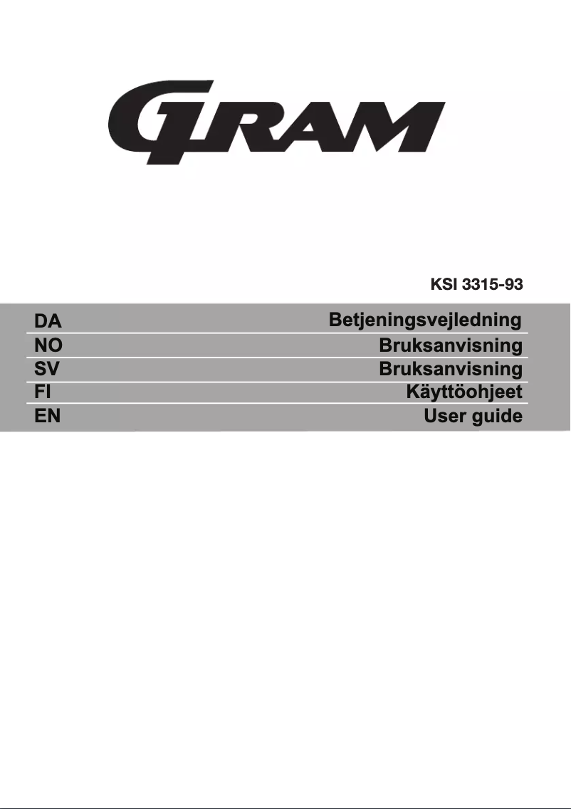 Page n°1 - Manuel utilisateur Gram KSI 3315-93