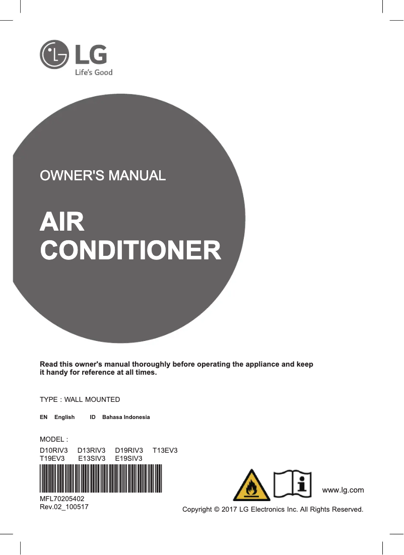 Page 1 de la notice Manuel utilisateur LG E19SIV3