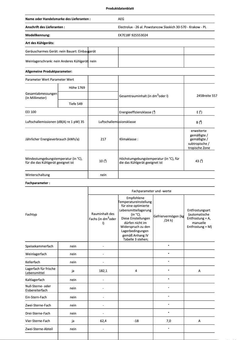 Image de la première page du manuel de l'appareil EK7E18F