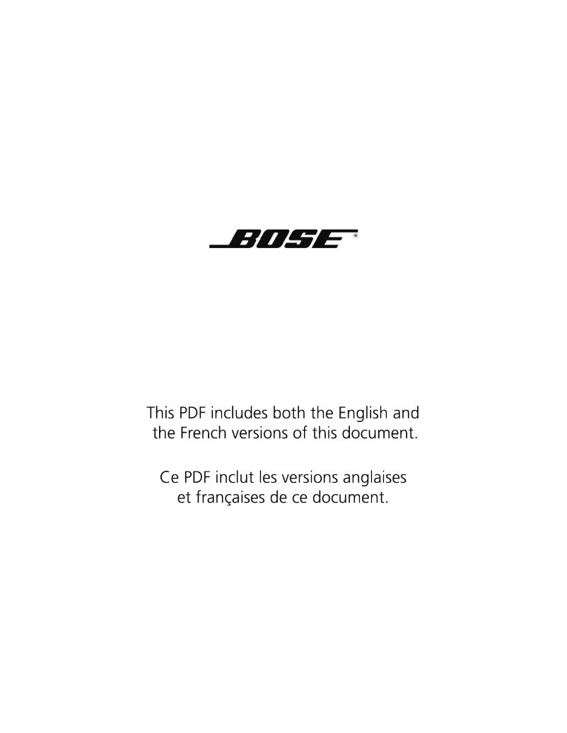 Page n°1 - Manuel utilisateur Bose 43085