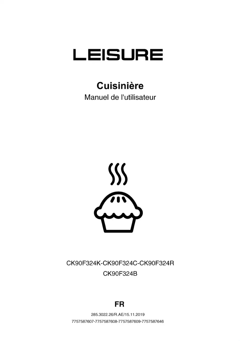 Page n°1 - Manuel utilisateur Leisure CK90F324K