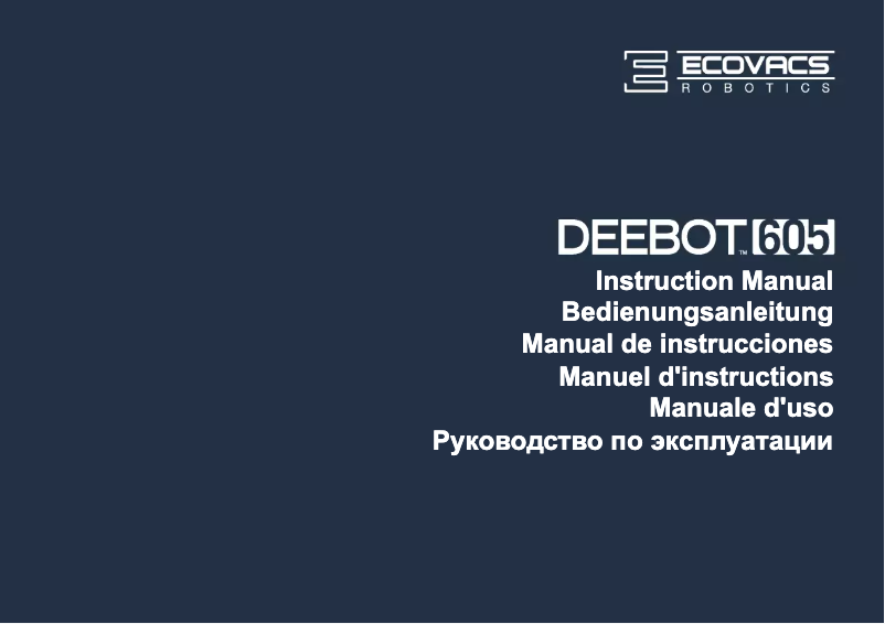 Page n°1 - Manuel utilisateur ECOVACS Deebot 605