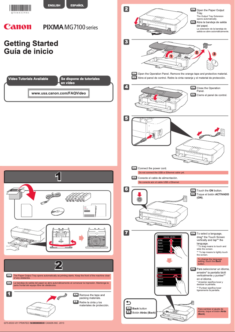 Page 1 de la notice Manuel utilisateur Canon Pixma MG7120
