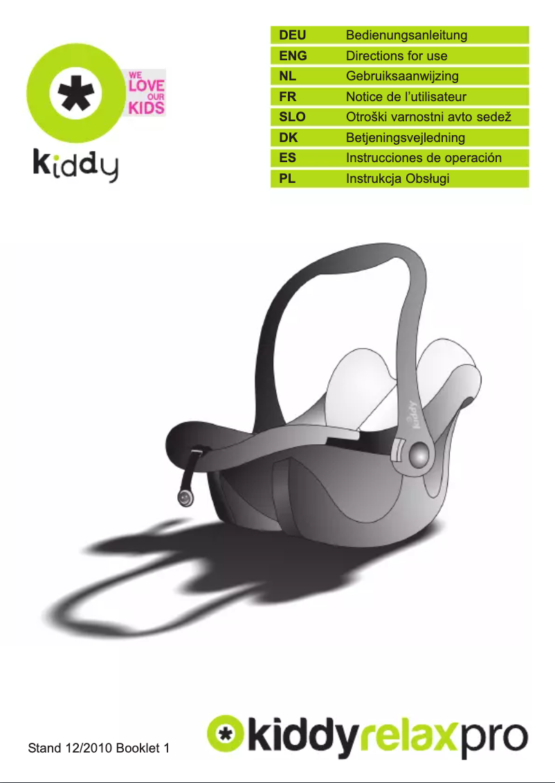 Page 1 de la notice Manuel utilisateur kiddy Relax Pro
