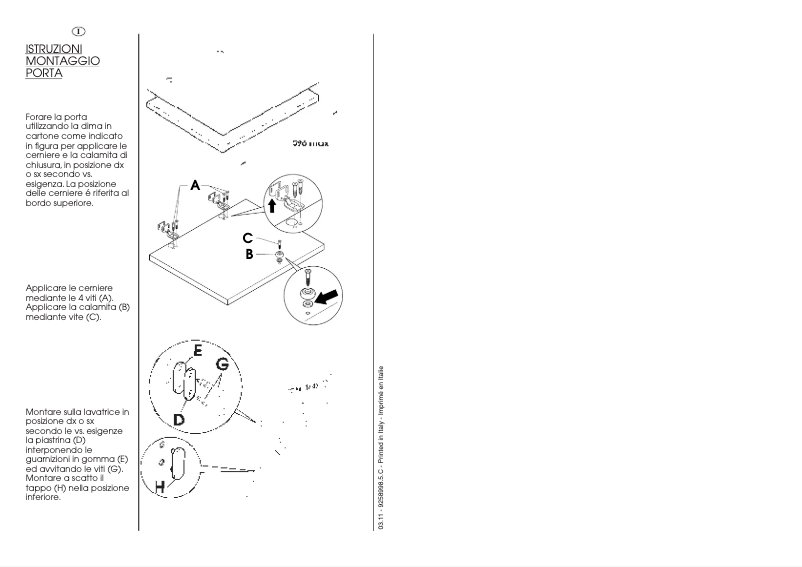Page n°1 - Manuel utilisateur Candy ICW 101 TR H/C