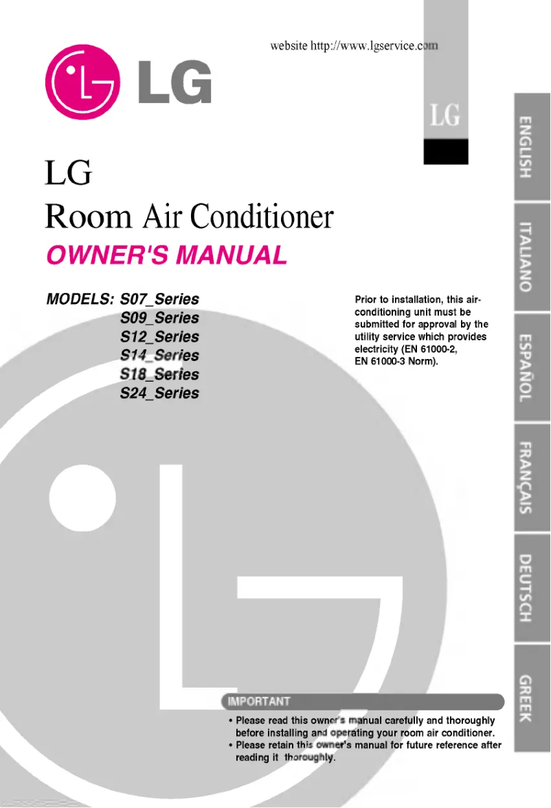 Page n°1 - Manuel utilisateur LG AS-W1264DH0