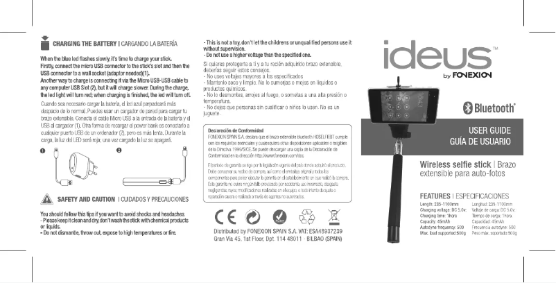 Page 1 de la notice Manuel utilisateur Fonexion HOSELFIEBTBK