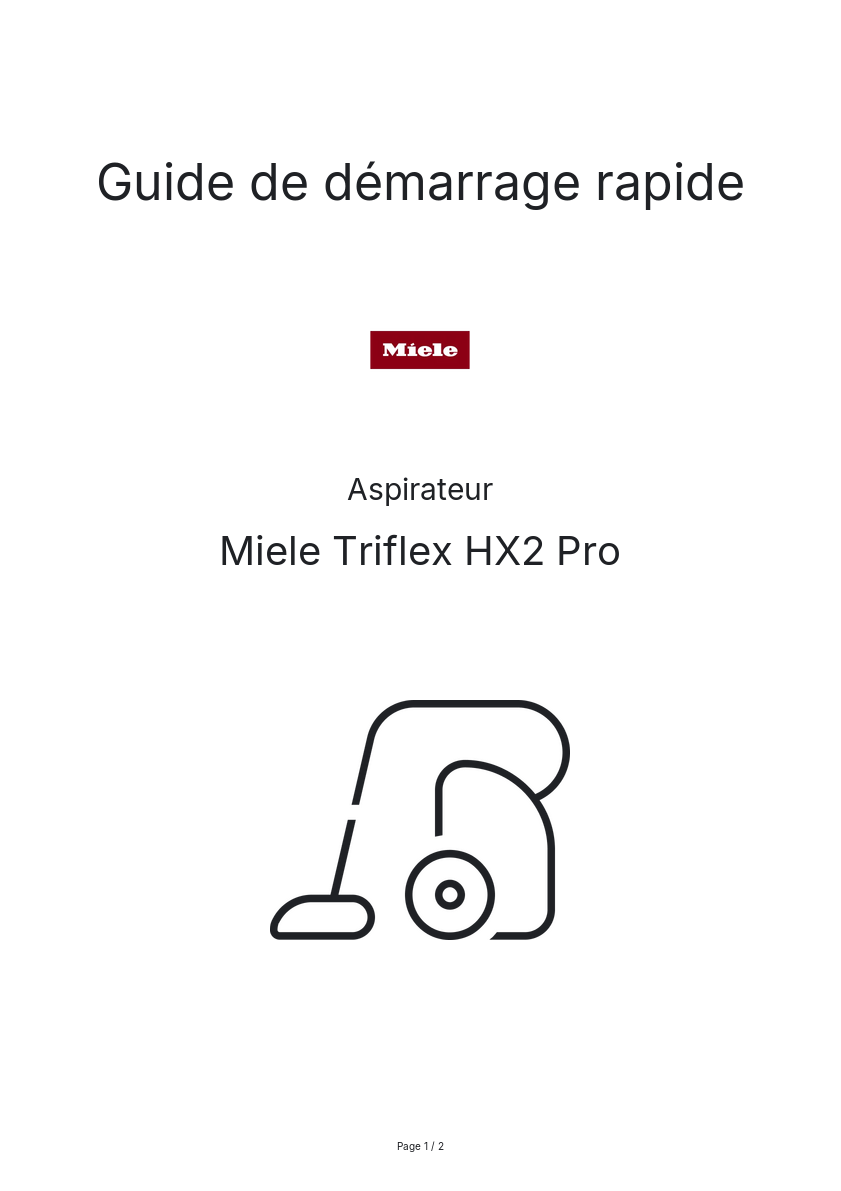 Image de la première page du manuel de l'appareil Triflex HX2 Pro