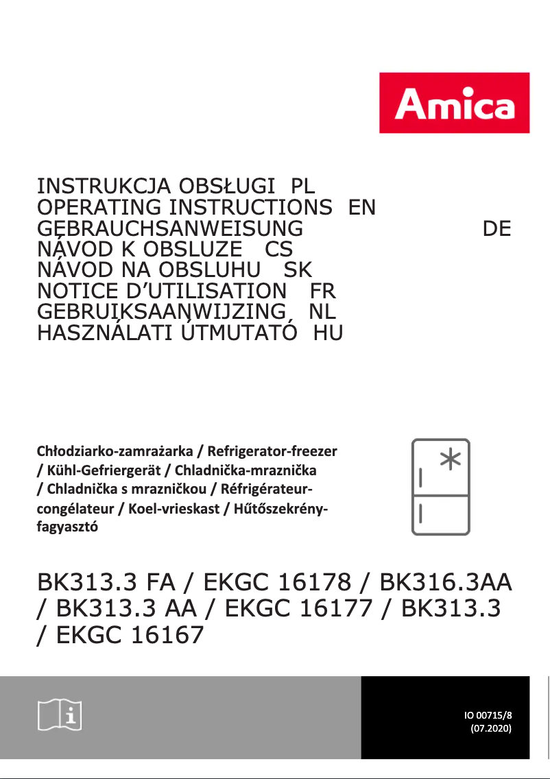 Page n°1 - Manuel utilisateur Amica BK313.3