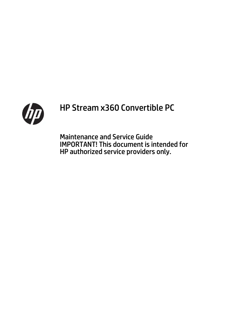 Page 1 de la notice Manuel d'utilisation et d'entretien HP Stream x360