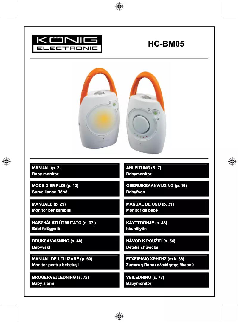 Page 1 de la notice Manuel utilisateur Konig HC-BM05