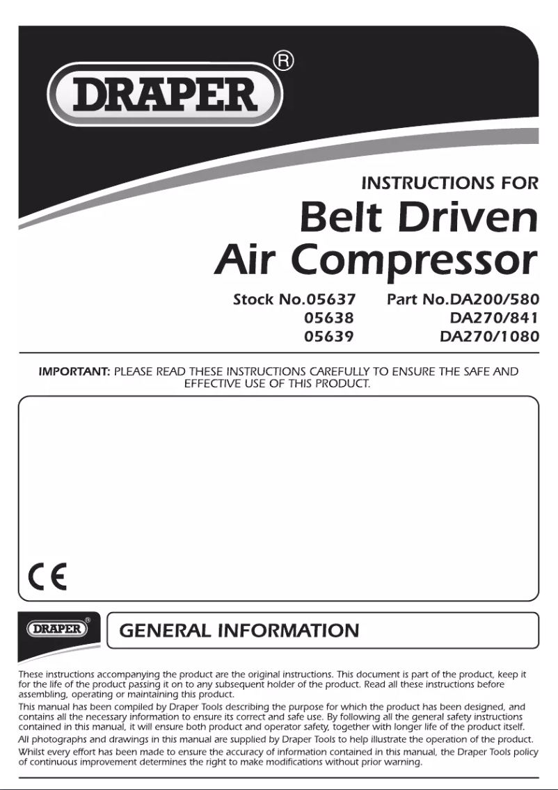 Page 1 de la notice Manuel utilisateur Draper 415V 270L