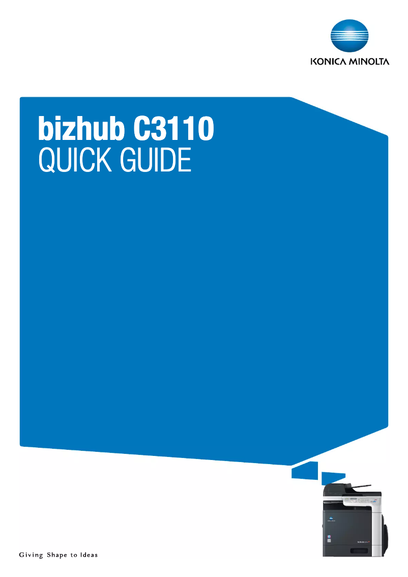 Imagen de la primera página del manual del dispositivo bizhub C3110