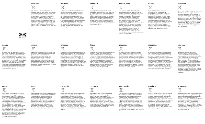 Page 1 de la notice Mode d'emploi Ikea STOFTFRI