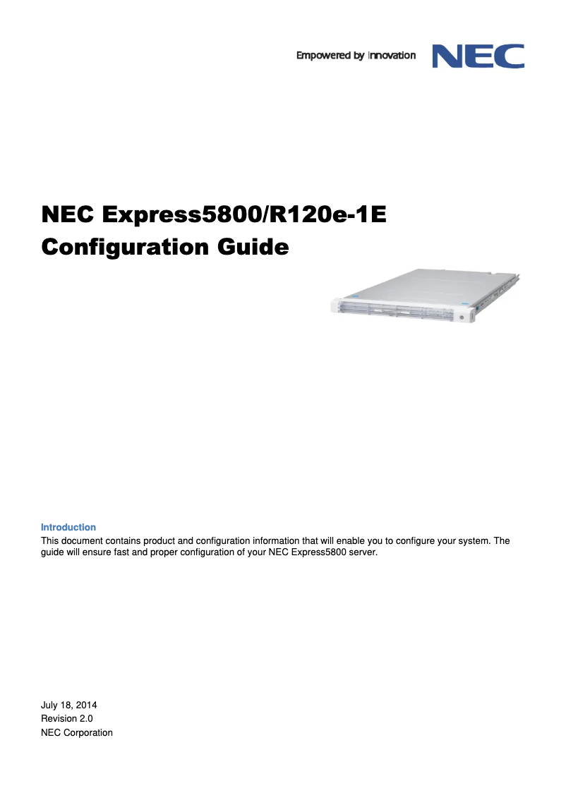 Page 1 de la notice Manuel utilisateur NEC N8100-2143F