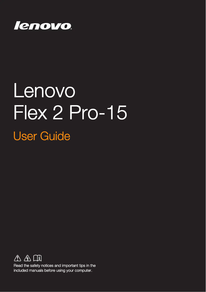 Page n°1 - Manuel utilisateur Lenovo IdeaPad Flex 2 Pro 15