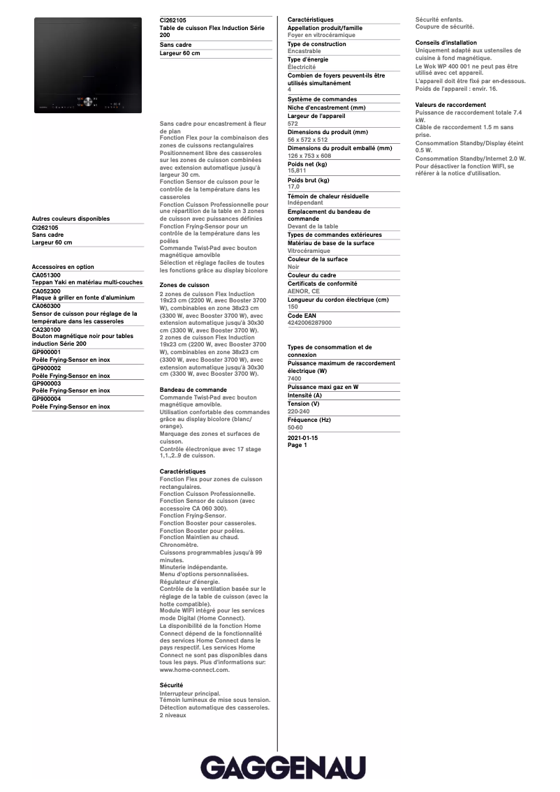 Image de la première page du manuel de l'appareil CI262105