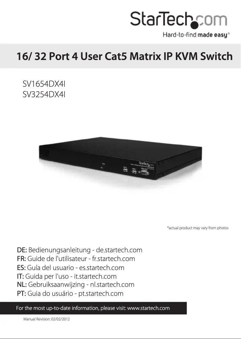 Image de la première page du manuel de l'appareil SV1654DX4I