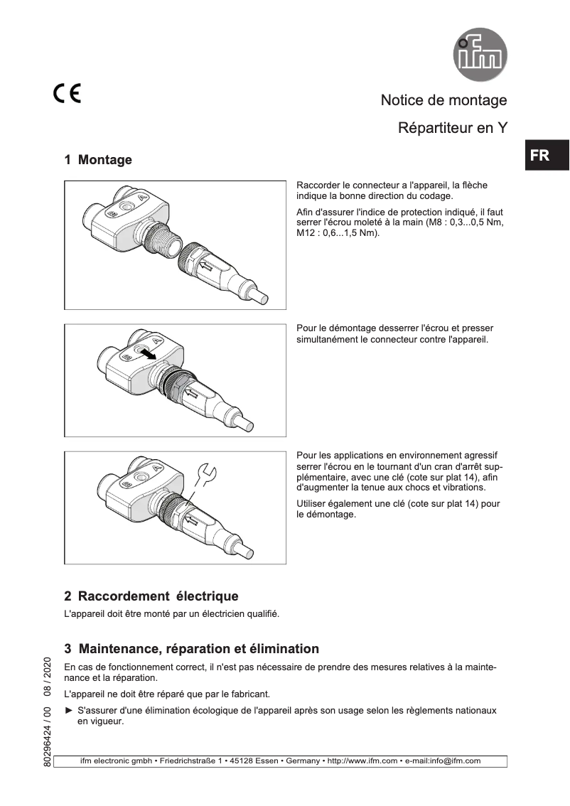 Page 1 de la notice Manuel utilisateur IFM EBF010