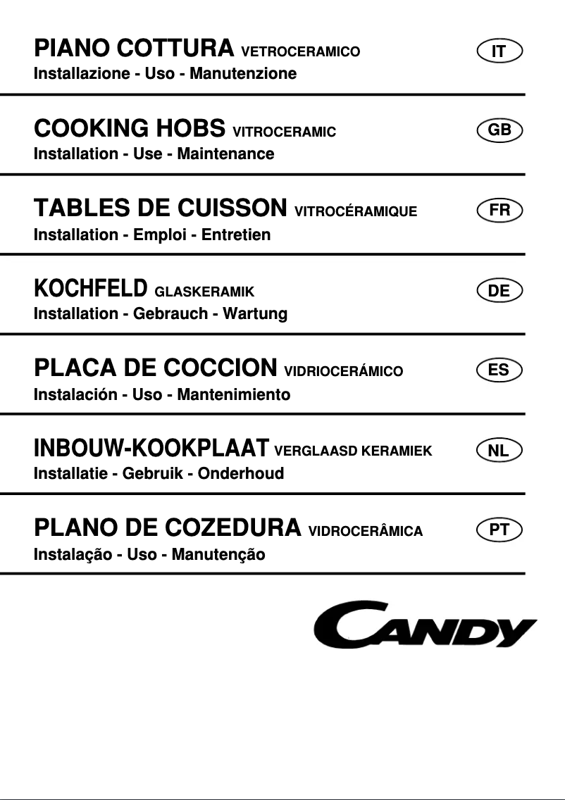 Page 1 de la notice Manuel utilisateur Candy PDV31X