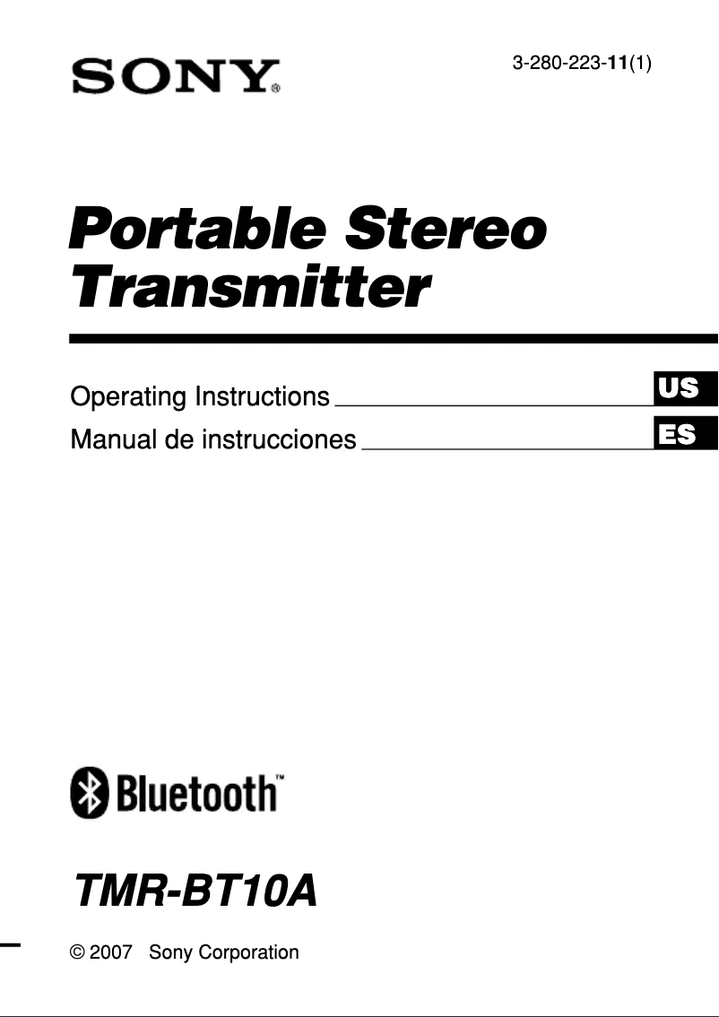 Image de la première page du manuel de l'appareil TMR-BT10A