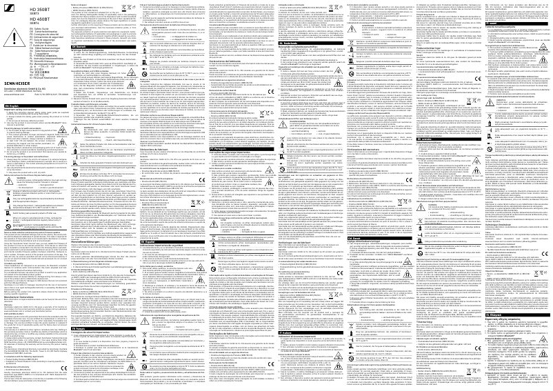 Page 1 de la notice Instructions de sécurité Sennheiser HD 350BT