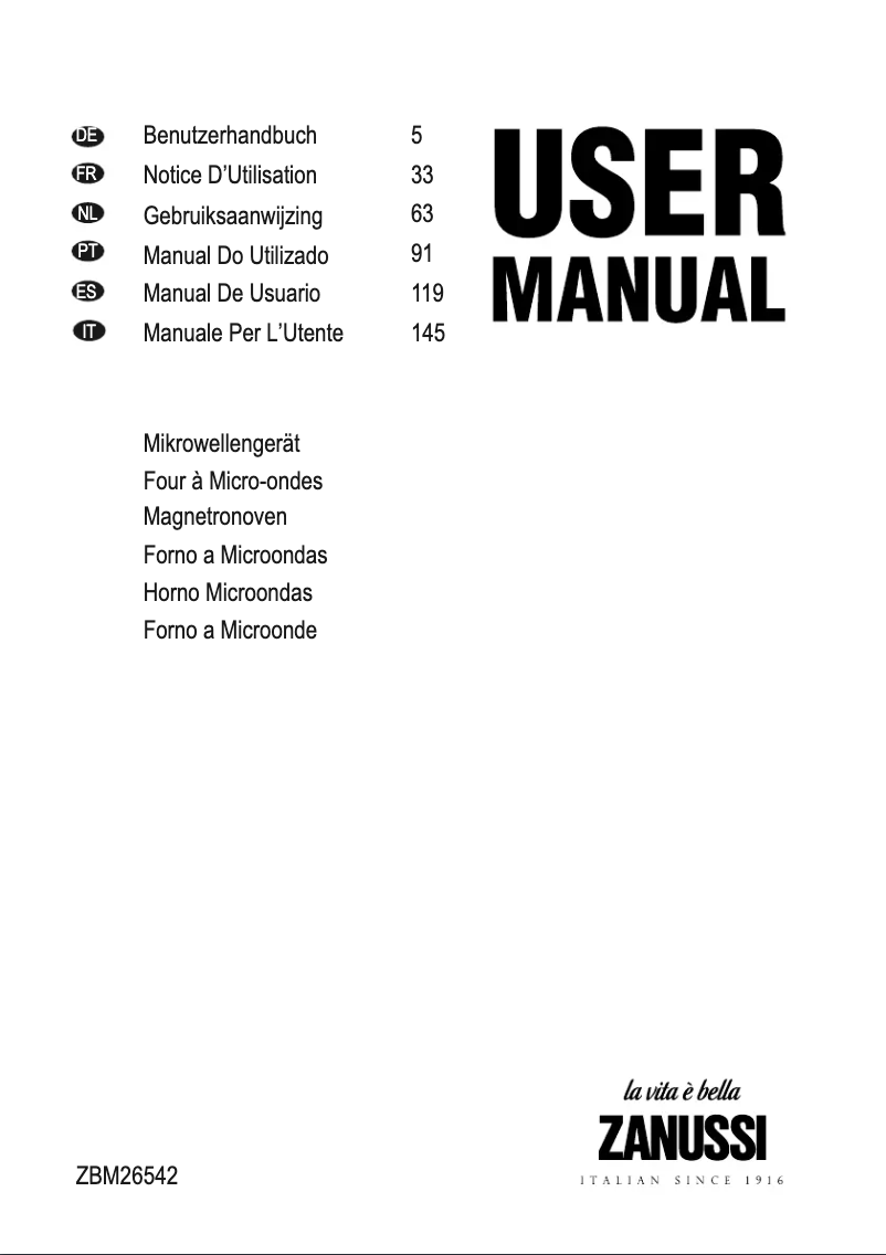 Página 1 del manual Manual de usuario Zanussi ZBM26542XA