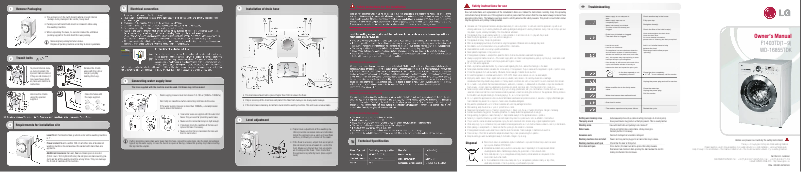 Page 1 de la notice Manuel utilisateur LG F1403TD5
