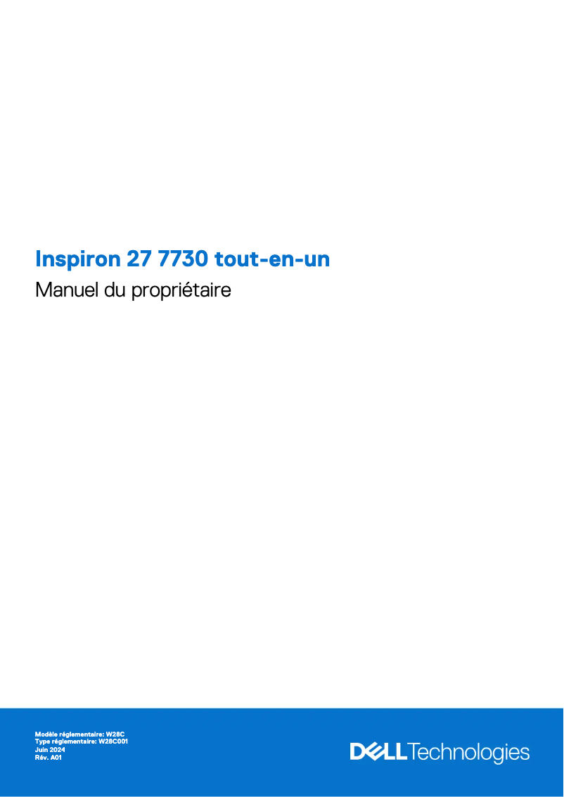 Image de la première page du manuel de l'appareil Inspiron 27 7730