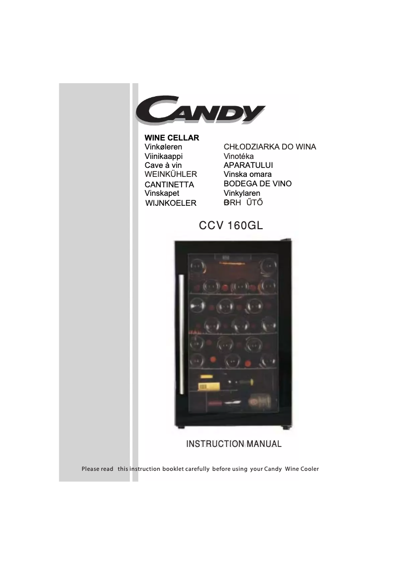 Page n°1 - Manuel utilisateur Candy CCV 160GL