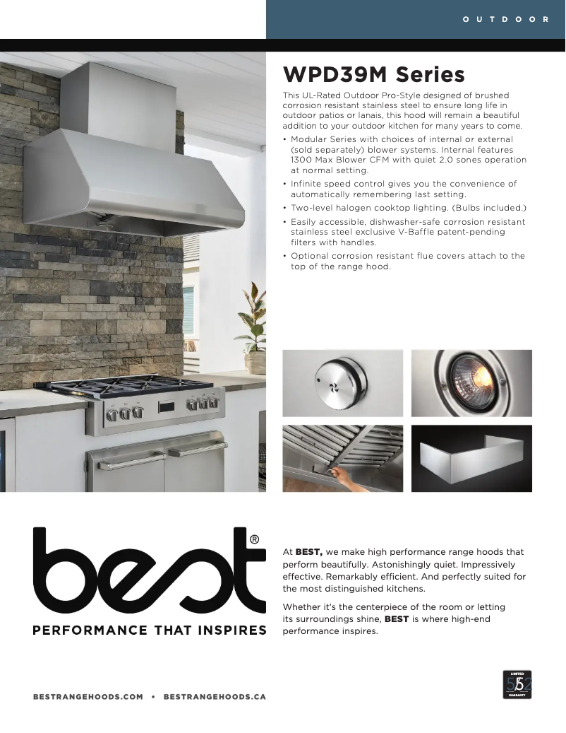 Page n°1 - Fiche technique Best WPD39M60SB