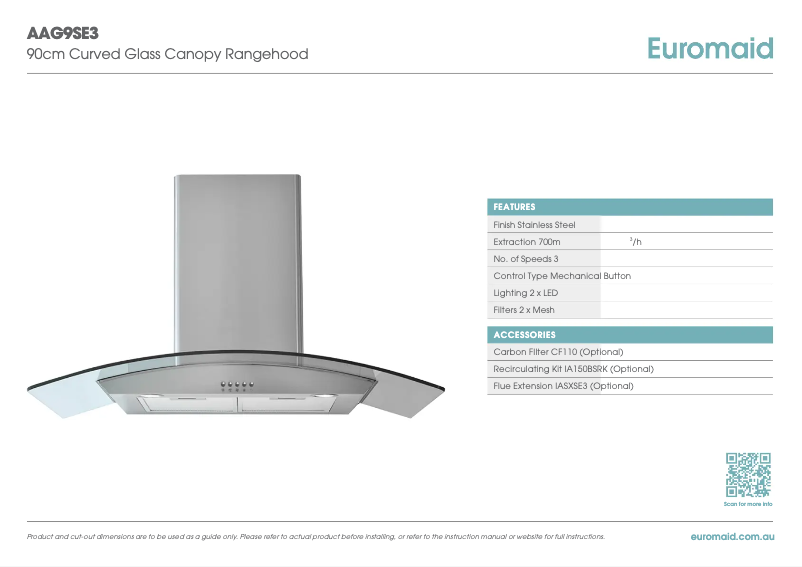 Page n°1 - Fiche technique Euromaid AAG9SE3