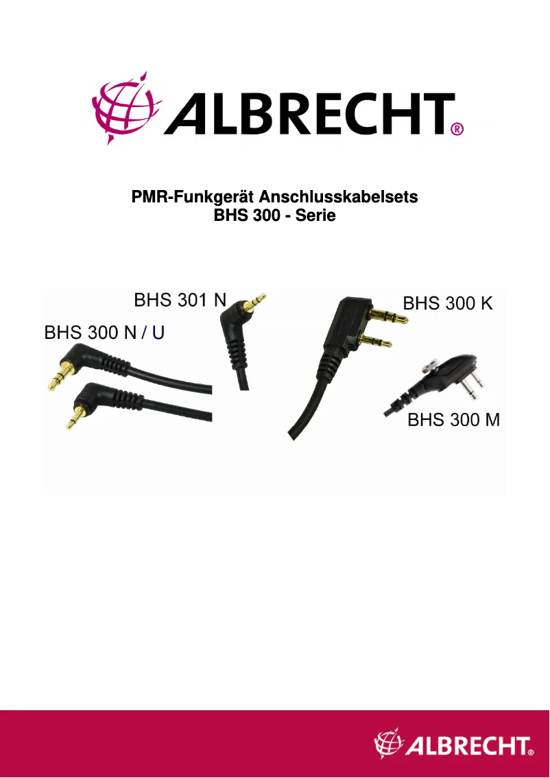 Page n°1 - Manuel utilisateur Albrecht BHS 300