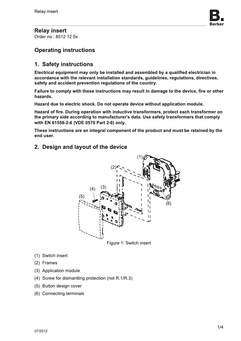 Page n°1 - Manuel utilisateur Hager 85121200