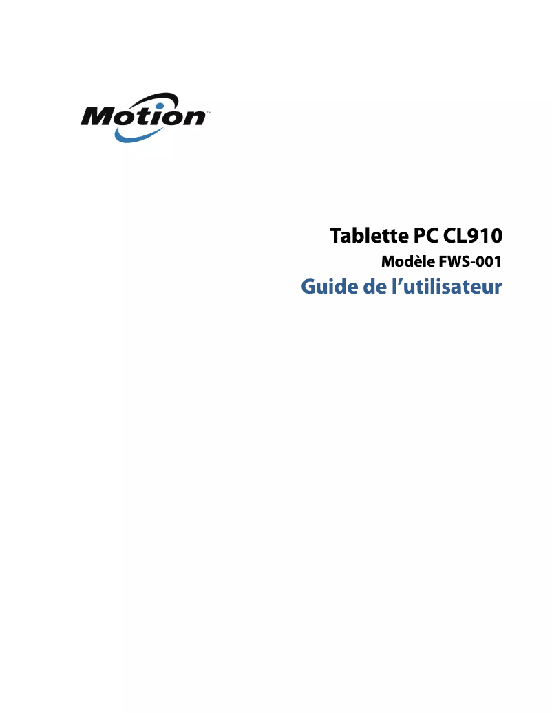 Página 1 del manual Manual de usuario Motion Computing CL910