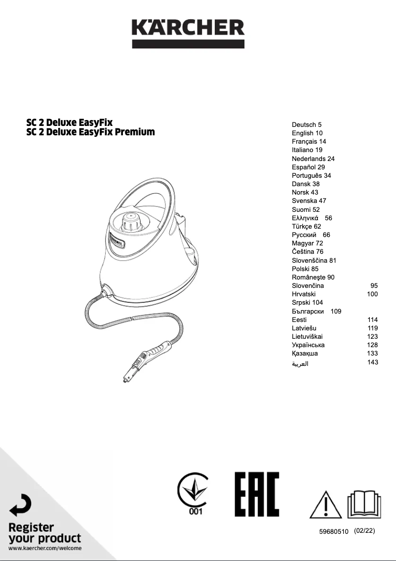 Página 1 del manual Manual de usuario Kärcher SC 2 Deluxe EasyFix