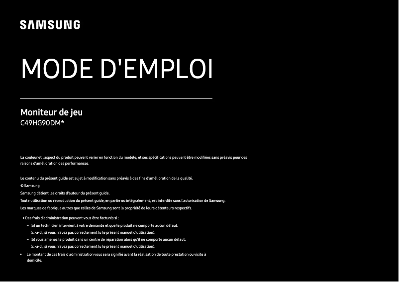Page n°1 - Manuel utilisateur Samsung C49HG90DME