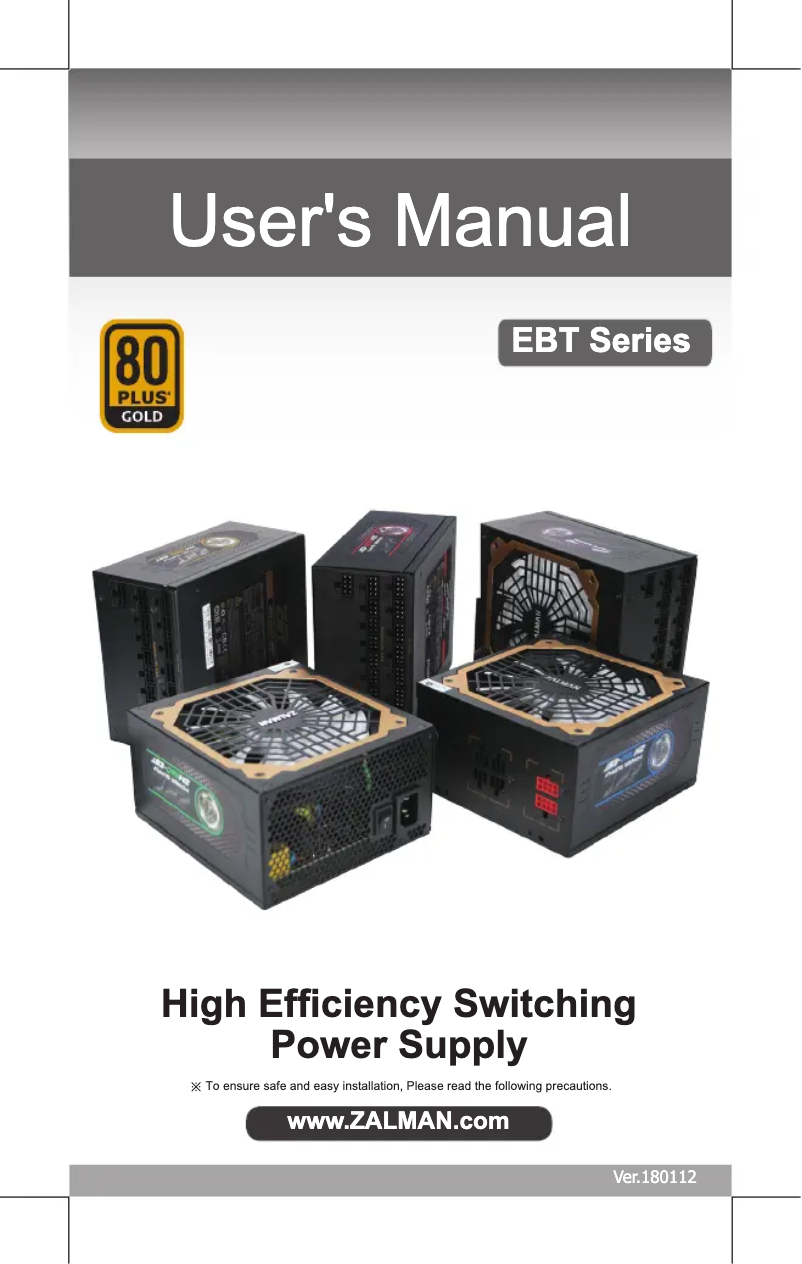 Página 1 del manual Manual de usuario Zalman ZM850-EBT