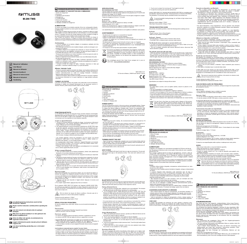 Image de la première page du manuel de l'appareil M-290 TWS