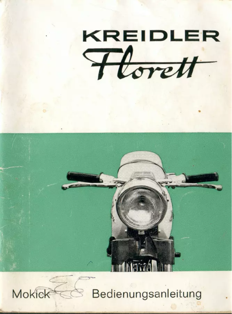 Page 1 de la notice Manuel utilisateur Kreidler Florett Mokick