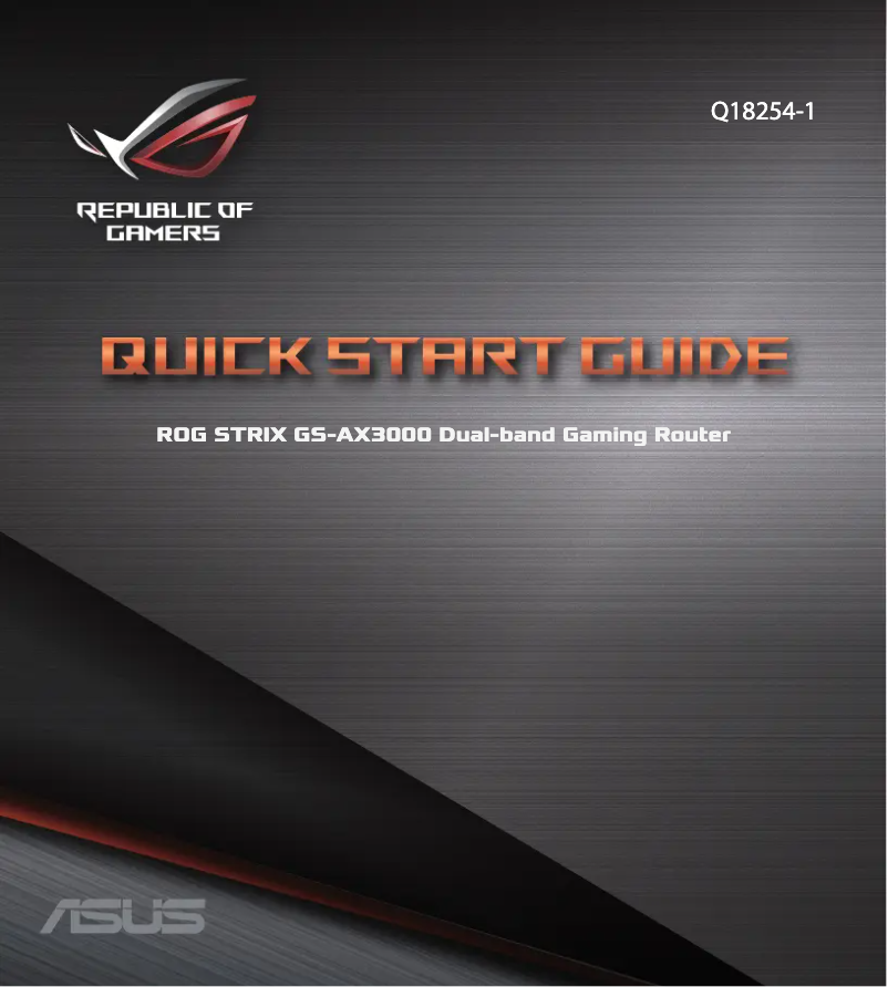 Page 1 de la notice Guide de démarrage rapide Asus ROG Strix GS-AX3000
