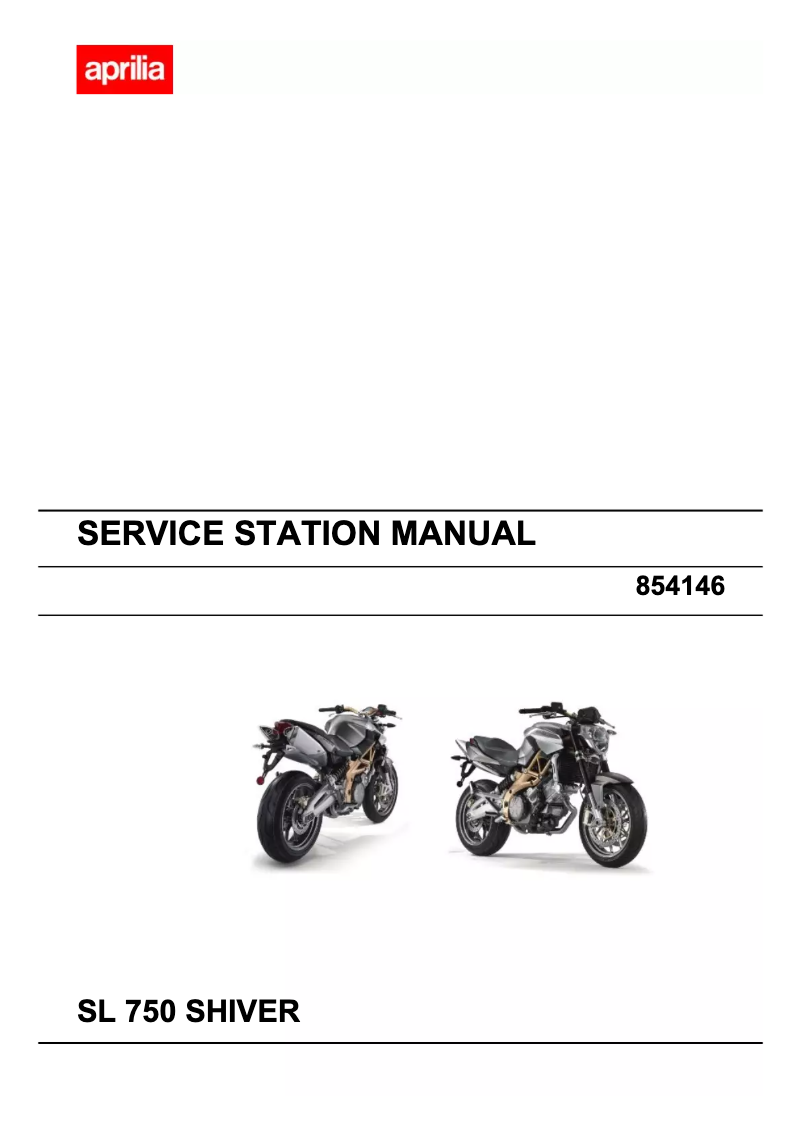 Page 1 de la notice Manuel utilisateur Aprilia SL 750 Shiver (2007)