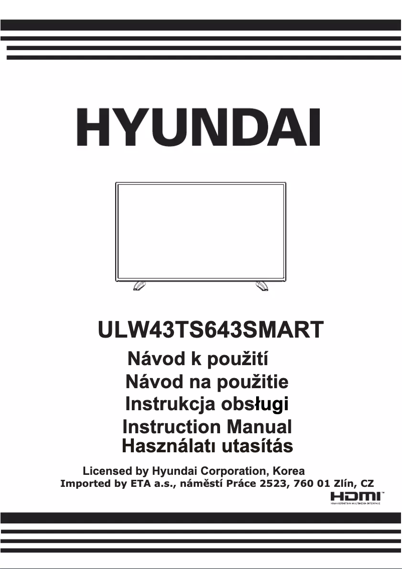 Page 1 de la notice Manuel utilisateur Hyundai ULW 43TS643 SMART