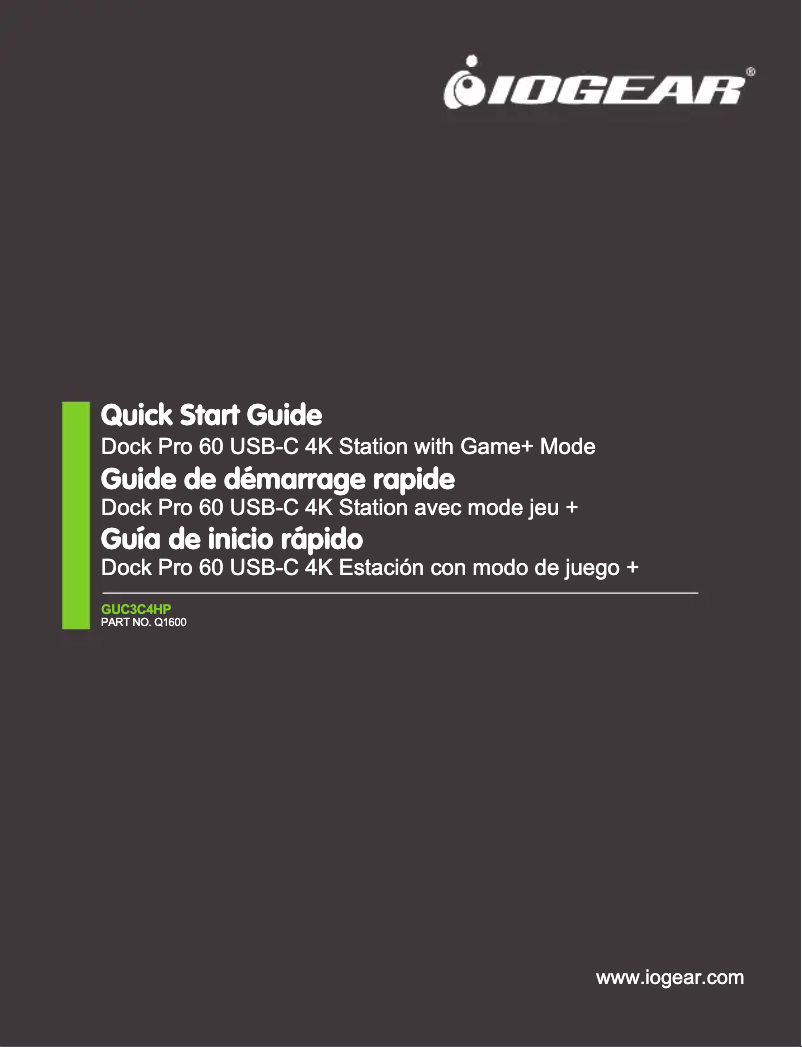 Image de la première page du manuel de l'appareil Dock Pro 60