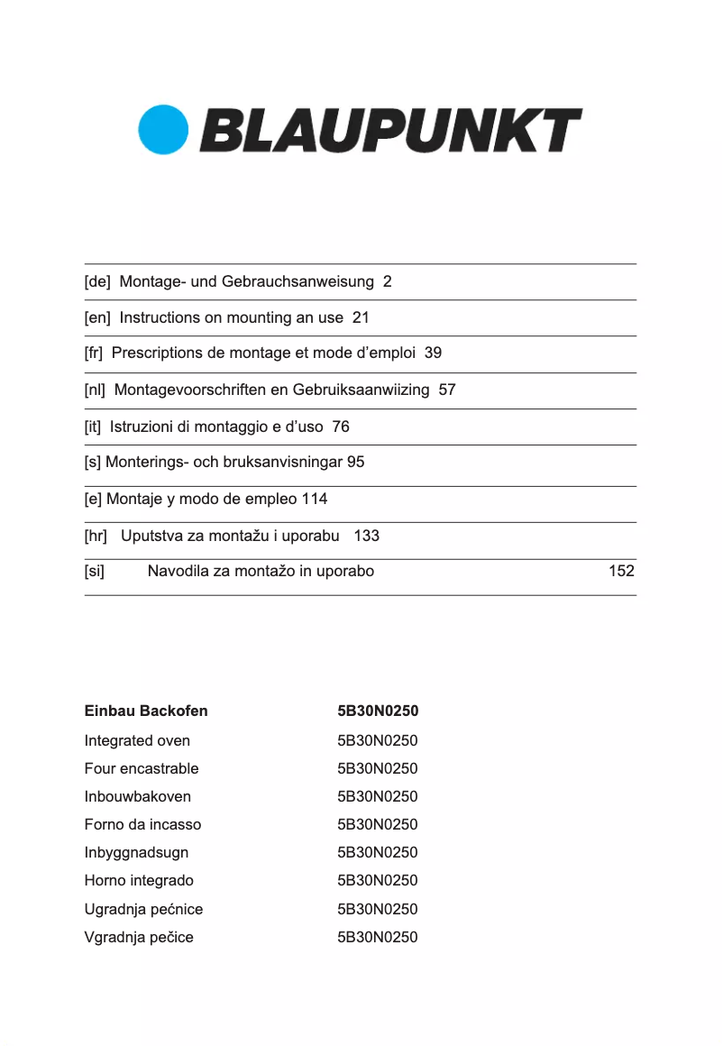 Image de la première page du manuel de l'appareil 5B30N 0250