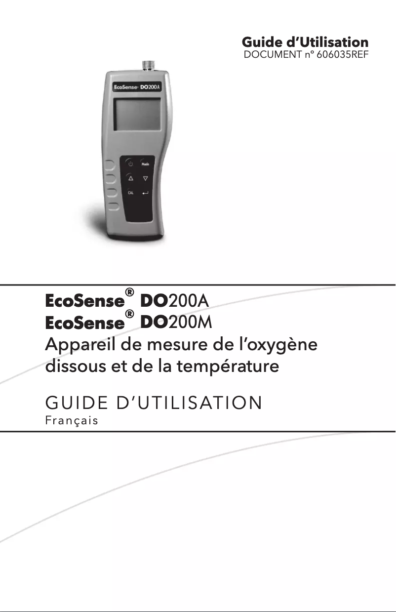 Image de la première page du manuel de l'appareil DO200M