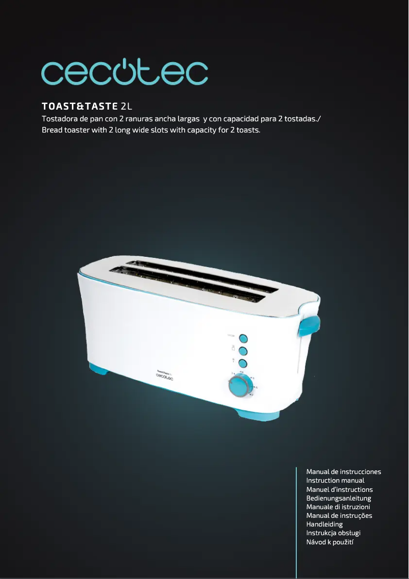 Page 1 de la notice Manuel utilisateur Cecotec Toast&Taste 2L