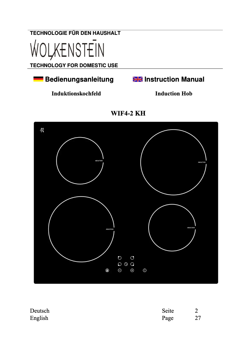Page 1 de la notice Manuel utilisateur Wolkenstein WIF4-2 KH